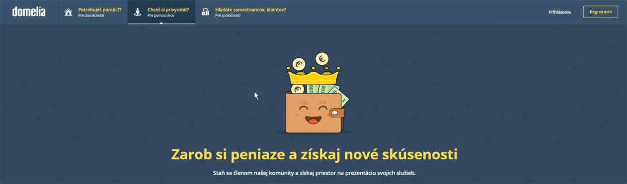 nové horné menu - Domelia.sk